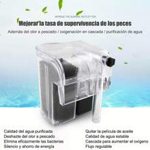 Filtro Externo De Cascada Para Peceras De 15 A 20 Litros - Blanco y Negro - Ver 4