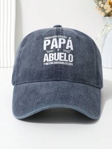1pc 'TENGO DOS TITULOS PAPA Y ABUELO' Printed Baseball Cap With Adjustable Strap, Washed Out Look, Sun Hat. Ideal Gift - Multicolor - View 17