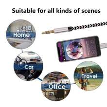 2pcs Apple AUX Audio Cable, Lightning To 3.5mm Headphone Adapter, 3.5mm To Lightning Adapter, Compatible With IPhone 14/13/12/11 Pro Max Plus Audio Cable - Snake Pattern - View 3