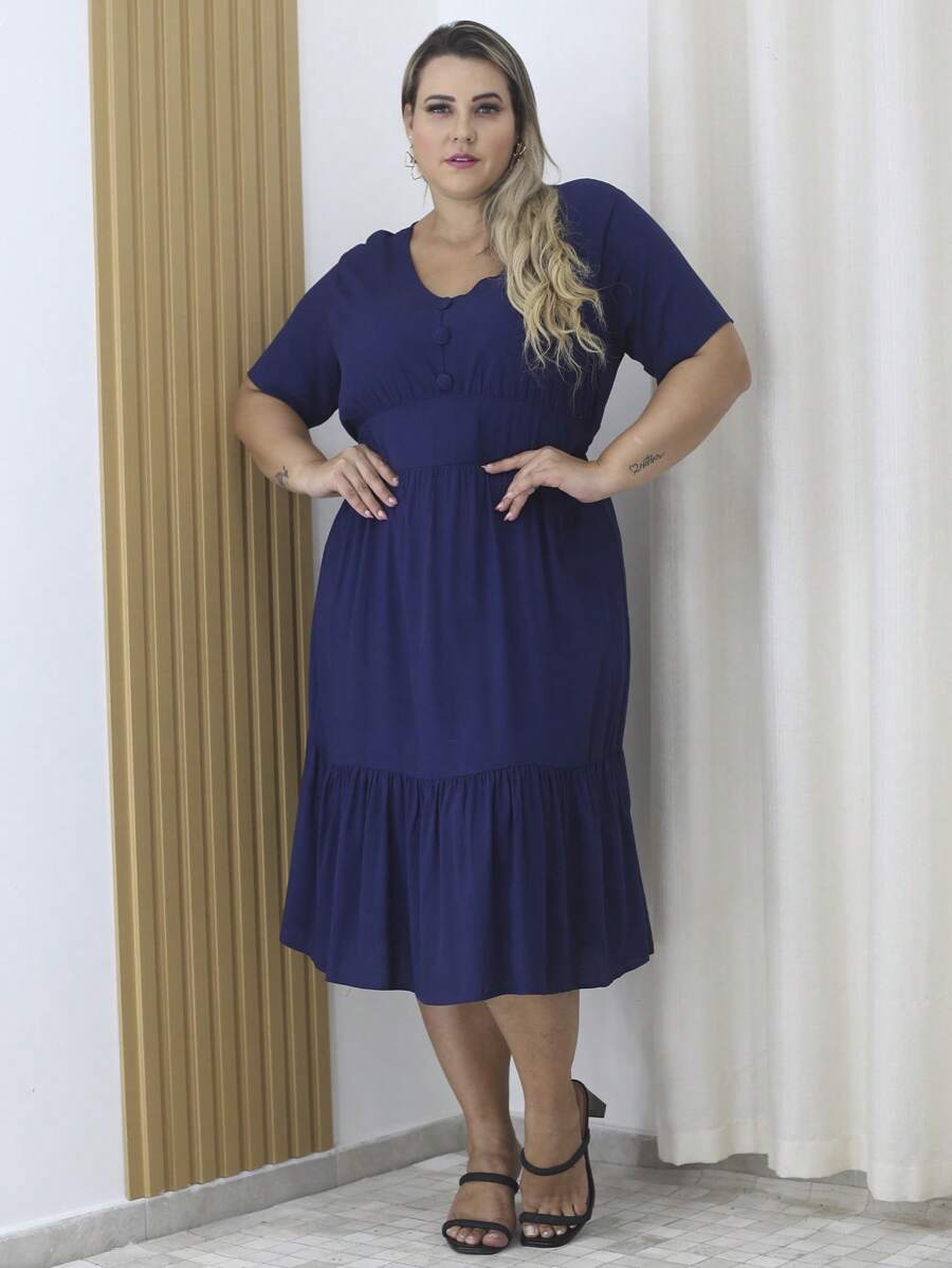 Women Dresses - Navy Blue - View 1