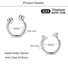 16G G23 Titanium Septum Nose Rings For Men Women Horseshoe Septum Ring Seamless Hoop Cartilage Helix Daith Tragus Piercing Jewelry 6MM 8MM 10MM - Silver - View 4