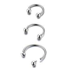 16G G23 Titanium Septum Nose Rings For Men Women Horseshoe Septum Ring Seamless Hoop Cartilage Helix Daith Tragus Piercing Jewelry 6MM 8MM 10MM - Silver - View 3