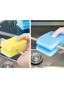 1入組洗碗海綿，U形大口廚房刀，洗碗劑，雙面清潔，廚房刷，鍋和碗洗布，廚房用品，清潔，廚房毛巾，布 - 彩色 - 查看 8