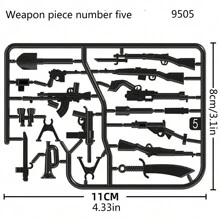 Building Block Parts-Modern Weapon Set: 98K Sniper Rifle, Assault Rifle, Pistol, Knife And Other Equipment DIY Assembled Toys Room Decoration - Multicolor - View 9