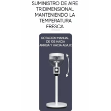 Ventilador Pedestal Pie Abanico Piso Moderno Pequeño Potente Portatil Silencioso 3 Aspas Reclinable - Morado - Ver 2