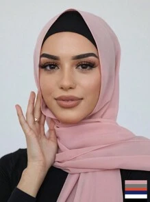 1pc Solid Color Chiffon Headband, Leisure Scarf, Lightweight Scarf For Export - A - View 8