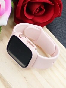 Compatible With Apple Watch Band And Case Combination Set Men'S And Women'S Fashion Sports Soft Comfort Rivet Buckle Silicone Strap + Anti-Drop, Scratch-Proof And Anti-Collision Hard Pc Case Tempered Glass Film Integrated Watch Case Compatible With Apple Watch 40/41/42/44/45/46/49mm Band And Cases Compatible With Apple Watch Series Ultra/11/10/9/8/7/6/5/4/Se Strap And Case Simple Waterproof And Sweat-Proof Convenient Replacement Strap Case