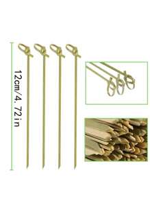 100pcs/200pcs/50pcs(+/-5pcs) 12CM Barbecue Bamboo Skewers Toothpicks, Sandwiches Burgers Fruits Desserts Decorative Skewers For Appetizers Party Supplies,Bbq,Picnic,Camping,Garden,Patio,Outdoor,Garden Decor,Outdoor Decor.
