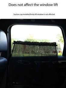 汽車側窗遮陽簾，夏季網狀吸盤式汽車遮陽簾，防紫外線隔熱側窗遮陽簾，1入隨機顏色 - 黑色 - 查看 3