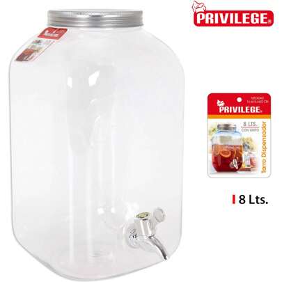 Privilege Dispenserpot met Kraan 8L Elegant Design en Anti-Drip Kraan | Dispenserpot met een inhoud van 8 liter en eenvoudig schoon te maken bovendeksel, perfect voor water, sappen en meer