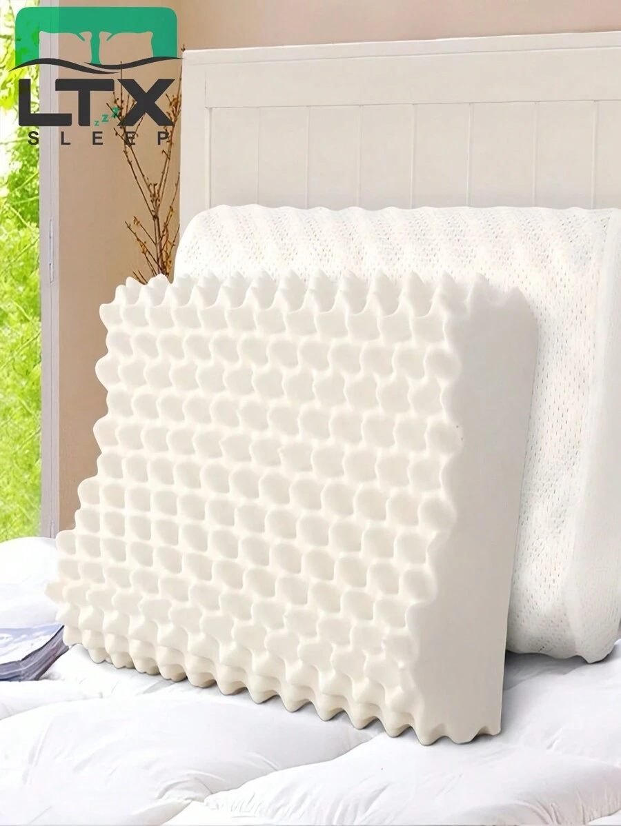 1 Pç Travesseiro Látex de Tailândia Natural ortopedico Antialergica De massage - Bege - Visão 1