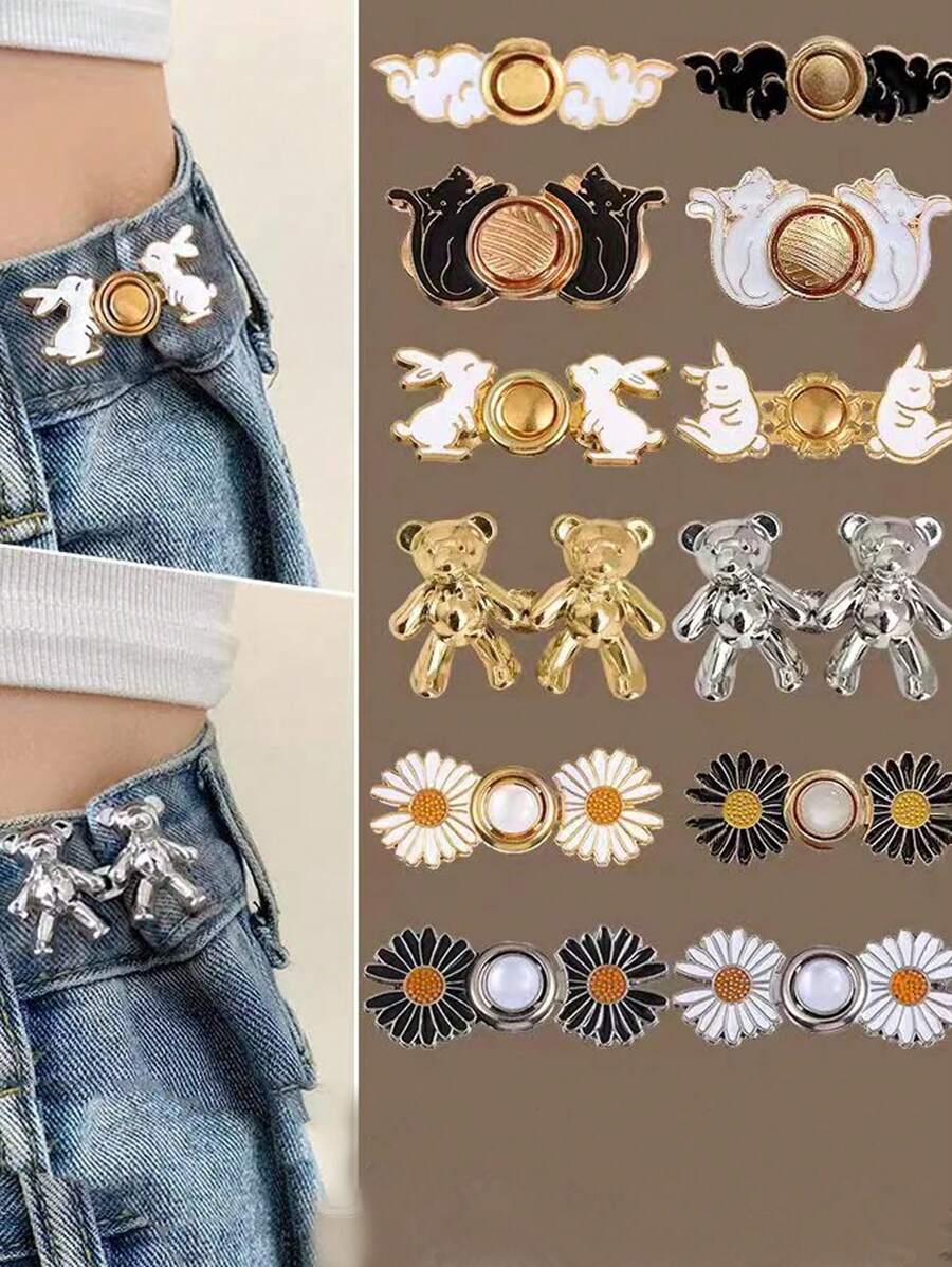 Extensor de botón de cinturilla de jeans para mujer, botón de metal ...