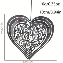 2入組迷人的3D心型風鈴 - 為您的室外裝飾增添優雅的風格！