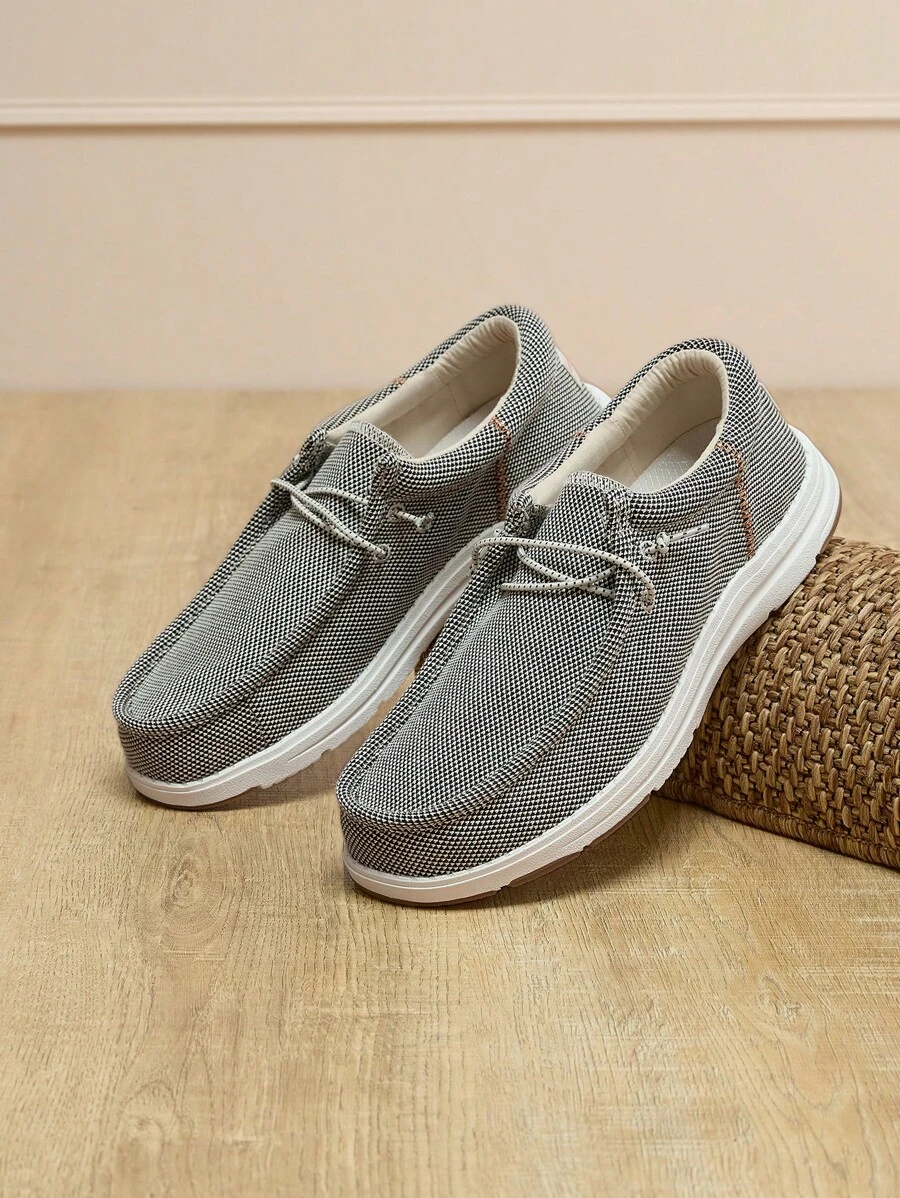 Men's Arch Support Casual Slip-On Shoes Loafers For Men Comfortable Shoes - Màu Khaki - Xem 1