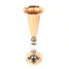 44.5cm Gold Flower Vase Metal Wedding Centerpieces For Reception Tables Flower Vase Stand Home Table Decor - Gold - View 6