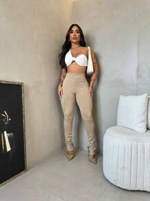 Women Pants - 沙 - 查看 4