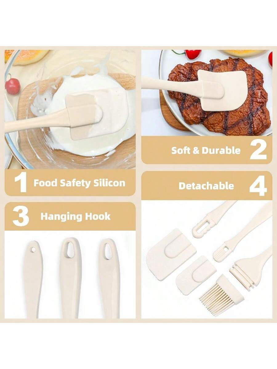 مجموعة 3 في 1 تشمل فرشاة سيليكون للزيت وملعقة سيلي...