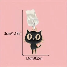 Gattono carino in lega, tappo antipolvere in forma di gatto con grandi occhi per porta di ricarica del telefono cellulare