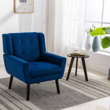 Upholstered Modern Soft Velvet Material Ergonomic Accent Chair Living Room Chair Bedroom Chair Home Chair With Black Legs Indoor Home Royal Blue Foam
