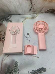 1 pieza Abanico de plástico mini simple blanco portátil de mano para verano - Blanco - Ver 7