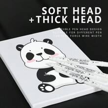 1支白色雙頭織物筆，荧光笔，纺织绘画笔。可用于玻璃，织物，木头和纸张。书写顺滑，不易褪色。 - 白色 - 查看 5