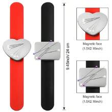 Magnetic Pin Cushion Silicone Wrist Needle Pad Safe Bracelet Pins Storage Band Sewing Wrist Band Pin Holder Sewing Accessories
