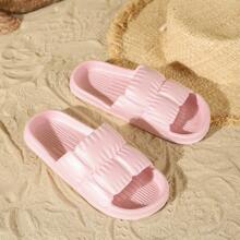 Nuevas y versátiles pantuflas de casa de EVA de moda, sandalias con diseño de pétalos de en internet, antideslizantes y resistentes al desgaste de estilo minimalista ins, estilo supermercado, clásico y con atmósfera, aptas para el hogar, el baño, el exterior, la playa o ocasiones casuales - Rosa - Ver 8