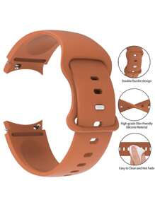 Compatible With Samsung Galaxy Watch Band + Case Combination Set, Women's Fashionable, Soft, Waterproof, Rivet Buckle Sports Silicone Strap + Shiny Diamond-Studded, Drop-Proof And Scratch-Resistant PC Hollow Case, Compatible With Samsung GalaxyWatch 4/5/6/7 Series 40MM44MM Samsung Galaxy Watch Strap + Case - Rose Gold - View 8