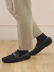 Men's  Black Penny Loafers Moccasins Shoes - 黑色 - 查看 3