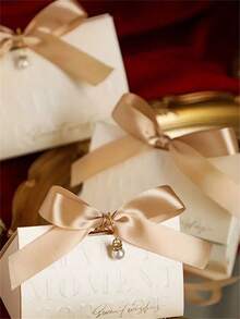 10/30 piezas Caja elegante para dulces de bodas, regalos y adornos de fiesta sin cinta - Champán - Ver 7
