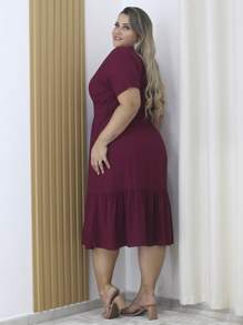 Women Dresses - Burgundy - View 3