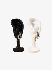 One-Piece Earring Mannequin Display Stand With Lifelike Ears - Perfect For Showcasing Jewelry, Ideal For Live Streaming And Photography In Jewelry Stores - Multicolor - View 6