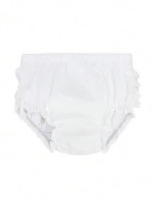 1pc Baby Girl White Lace Shorts, Baby Bloomers