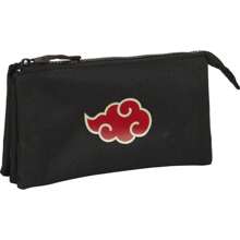 Naruto - NARUTO TEEN Dreifaches Federmäppchen mit unabhängigen Fächern und Reißverschlüssen - Seitengriff und Anpassungsfähigkeit an einen Autorucksack - Einzigartiges Designetui mit offizieller Lizenz - Geldbörse zum Tragen von Gegenständen -