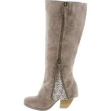 Women's Side Zip Decorative Lace Winter Boot - 灰褐色 - 查看 3