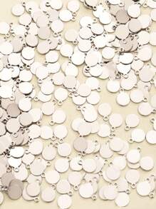 50pcs Stainless Steel Round Smooth Basic Bracelet Necklace DIY Fashionable Pendant - Silver - View 9