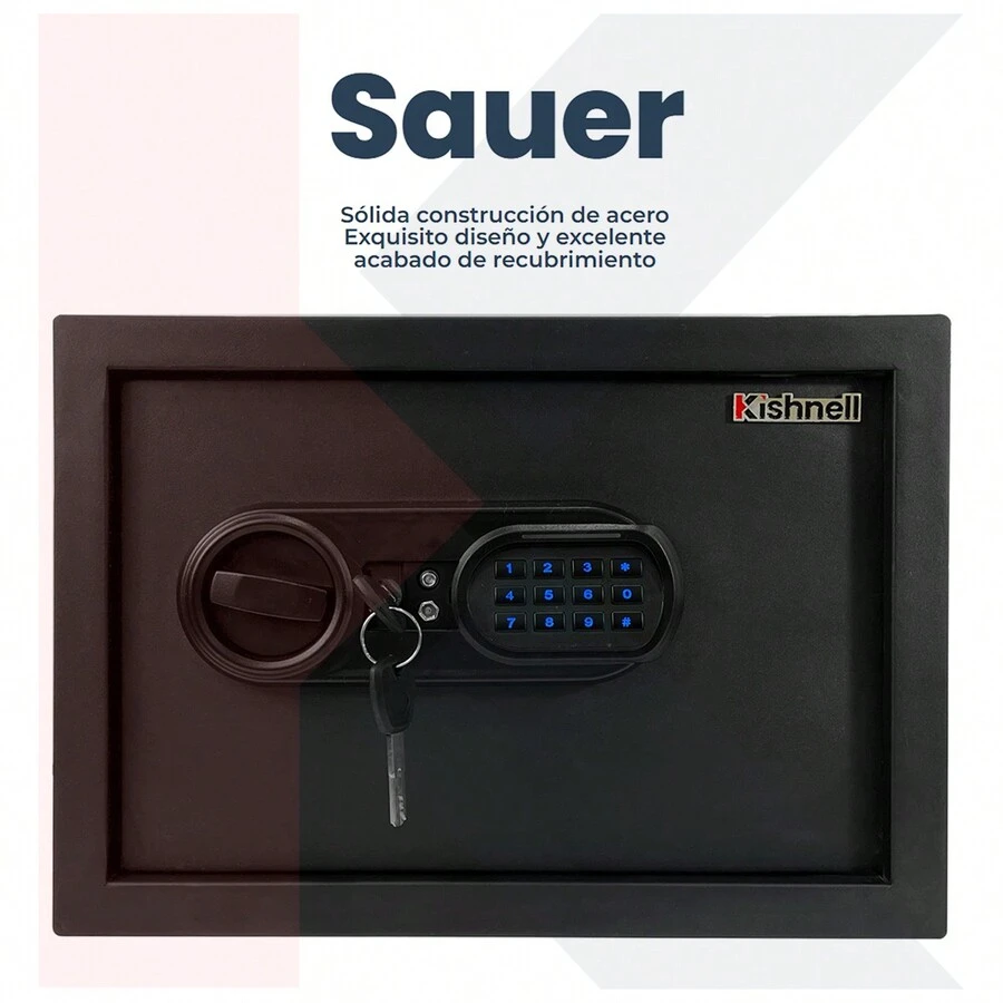 Caja Fuerte Seguridad Electronica Con Luz Kishnell Sauer - Negro - Ver 1