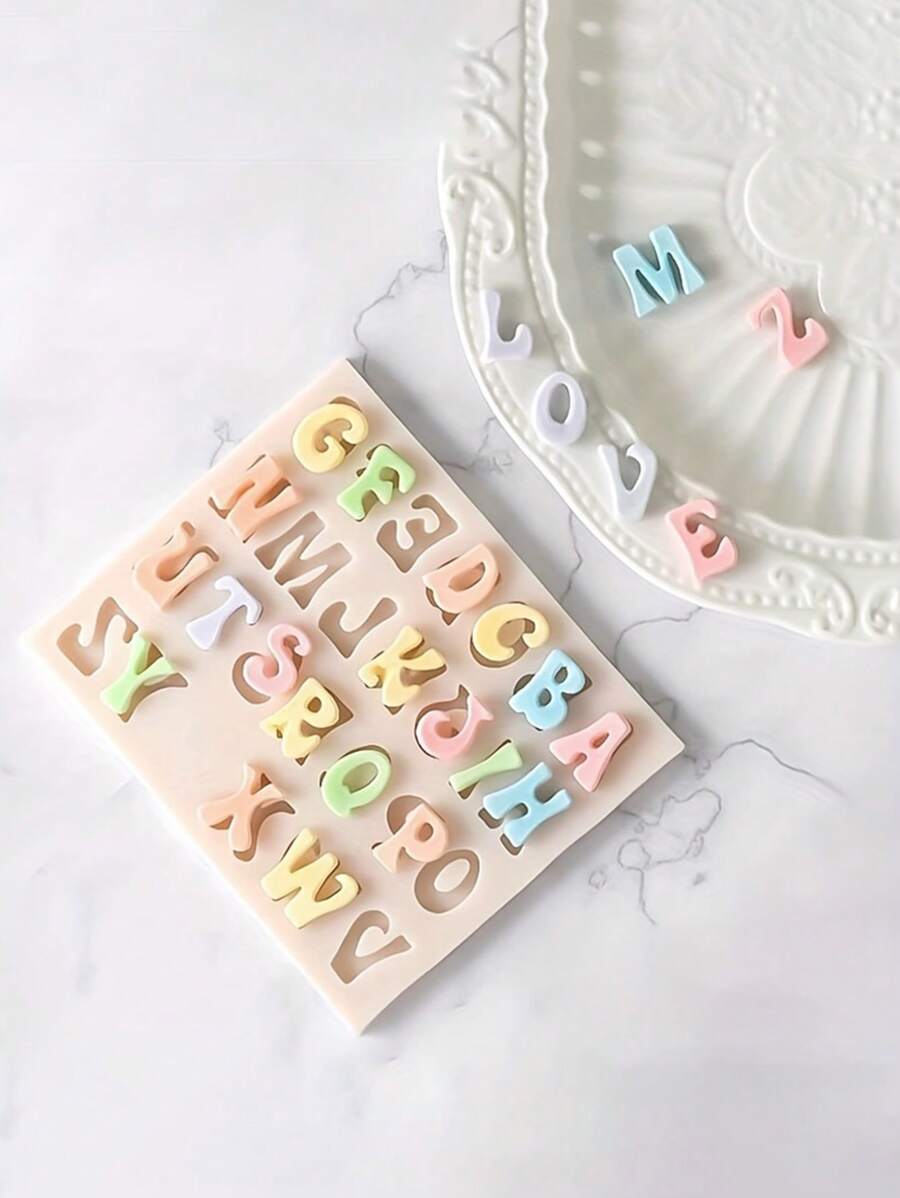 Silicone Daily Use English Letter & Number Shaped Molds, Holiday, Kitchen Handmade Molds, Soap, Candle, Plaster Molds, Kitchen Accessories, DIY Supplies