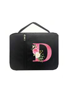 1 Stück Bibeltasche, Initialdruck, Bibelhülle, Bibelhalter, Trageorganizer, mit Reißverschluss und Taschen für Bibel in Standardgröße, für Bibelstudium, Cover für Bibel, Florale Bibelhülle mit Griff, Tasche für Bibel, perfekt für Bibelstudium von Erwachsenen Frauen Männern (schwarz) (Reißverschlussposition zufällig) - Schwarz - Übersicht 24