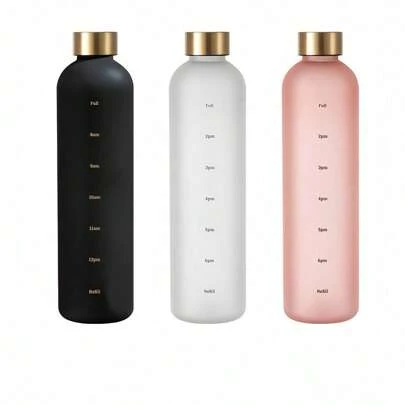 1pc 1000ml  Frosted Water Bottle, Portable Leakproof Sports Water Cup , Suitable For Outdoor Camping, Driving, Cycling