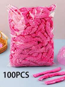 100pcs/Pack 21-Inch Disposable Mesh Hair Nets, Shower Cap Hair Nets, Elastic Protection Caps, Bathing/Dyeing Caps, Salon Plastic Caps Home Bathroom Decor Fall Decor Back To School - Multicolor - View 12