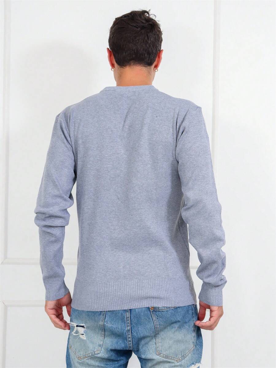 Men Sweaters - 灰色 - 查看 1