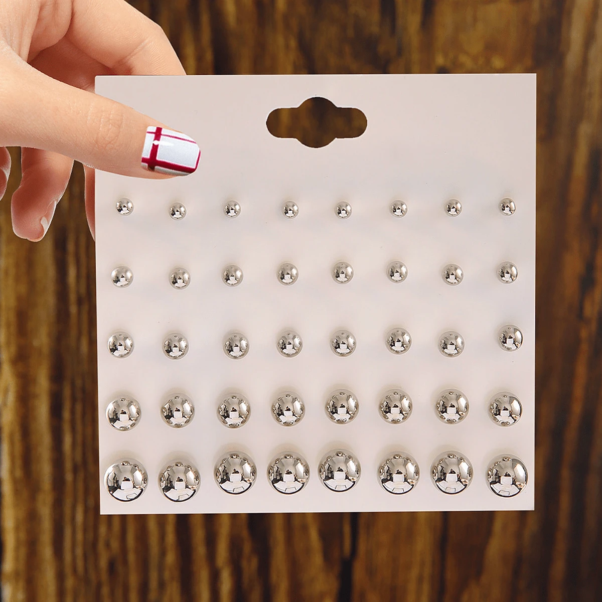 20 pares/set Pendientes de tachuela nuevo estilo plateado bola