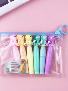 6pcs Cute Lollipop Style Mini Fluorescent Highlighter Pens For Drawing And Painting - 6 Colors - View 4