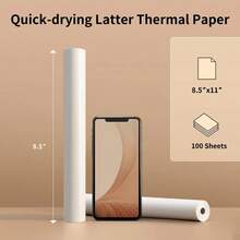 熱敏打印紙 A4 專用無線 A40/X8 熱敏打印機用 無墨熱敏標籤紙 - 10卷 - 查看 2