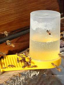 1入蜜蜂飼料器，巢門飼料器，水箱飼料器，養蜂工具 - 黃色 - 查看 1