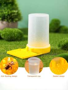 1入蜜蜂飼料器，巢門飼料器，水箱飼料器，養蜂工具 - 黃色 - 查看 6