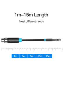 Vention 1/4 英吋 Trs 至 Xlr 公頭電纜,平衡 6.35 毫米 Trs 插頭至 3 針 Xlr 公頭,四分之一英吋 Trs 公頭至 Xlr 公頭麥克風電纜 - 黑色 - 查看 9