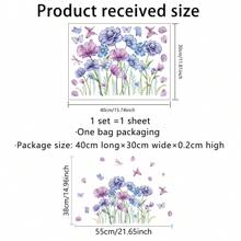 1入組花蝴蝶設計靜電玻璃窗貼紙裝飾品 - 彩色 - 查看 7