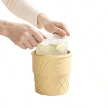 1 pieza Cubo de hielo y bandeja de cubos de silicona 2-en-1 para bar, club, restaurante y hogar - Duradero, fácil de limpiar - Accesorio esencial para bares y cocina, cubo de hielo, fiesta, viaje, bodas, cumpleaños, graduación, despedida de soltera, cocina, artículos de almacenamiento, decoración, exterior - Cubitera de silicona con forma de helado - Ver 8